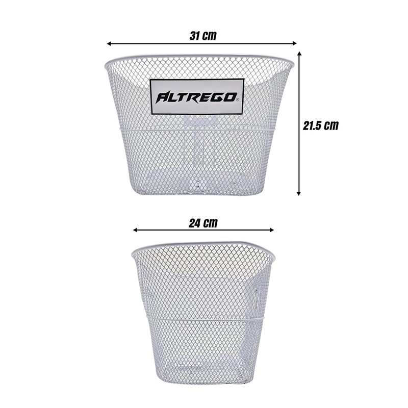 ALTREGO Canastilla Canastilla para Bicicleta R20 Incluye Soportes Blanca