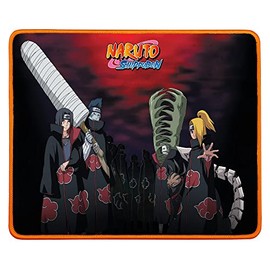 Konix Naruto Shippuden Gaming-Mauspad 32 x 27 cm - rutschfeste Gummibasis - Akatsuki-Muster