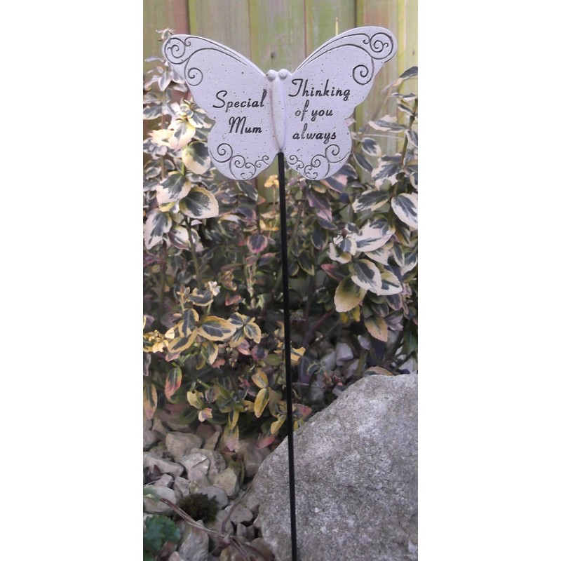 Memorial Butterfly Special Mum on Stick , Put By Grave