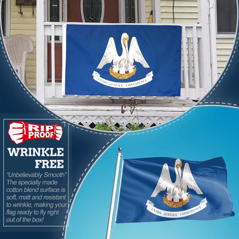 Anley Rip-Proof Double Sided 3-Ply Louisiana State Flag 3x5 Ft