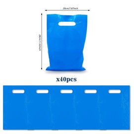 TOSPARTY 40PCS Blue Plastic Gift Bags Easter Candy Bag Die Cut Bags are Sturdy Party Assorted Plastic Candy Easter Gift Bag