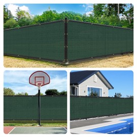 Bynbbur 4'x101' Privacy Fence Screen Net Fencing 95% Privacy Blockage Windscreen Fence Cover with Copper Grommet for Patio Backyard Garden Swimming Pool, Zip Ties Included, Green