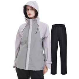 TopKylin Raincoat, Women's, Rainwear, Top and Bottom Set, Rain Suit, Golf, Kappa, Rainwear, Windbreaker, Rain Jacket, Outdoor, Bicycle, Commuting to Work or School, purple