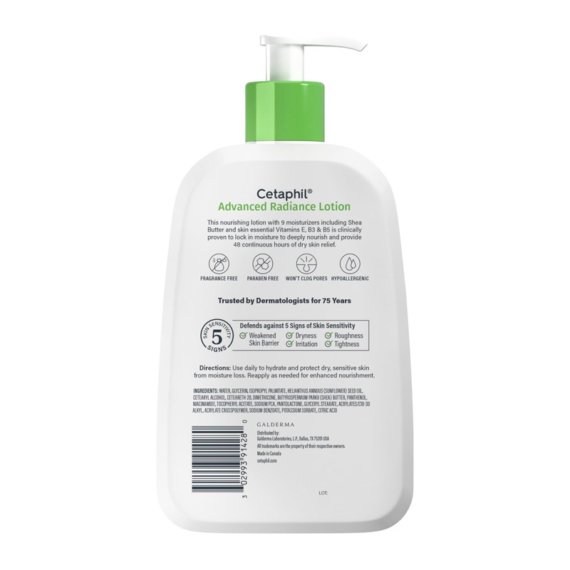 Cetaphil Body Lotion, Advanced Radiance Lotion with Shea Butter for
