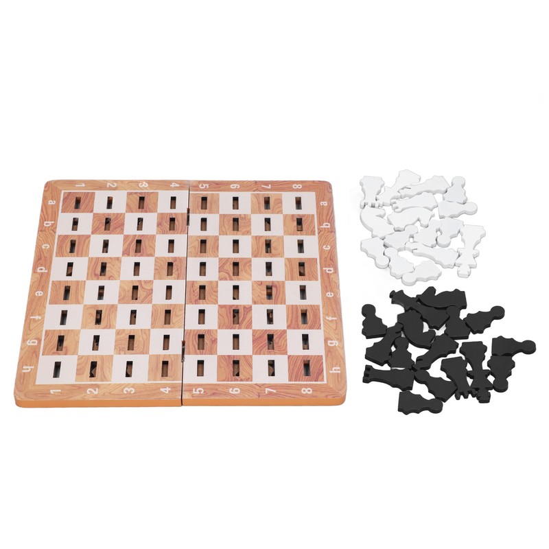 Wooden Chess Game Children Adult Portable Funny Folding Chess Board