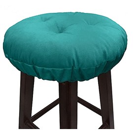 Augld Bar Stool Cushion Soft Velvet Padded Round Stool Cover 13 Inch Velvet Teal