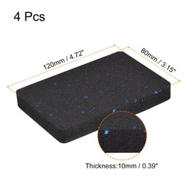 sourcing map Treadmill Mat-4.7"x3.2" Exercise Equipment Mat for Floor Protection Sound Reduction, Black Blue 4Pcs