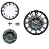 Farmhouse Style 25cm Circular Iron Clock with Distressed Finishsheet size: