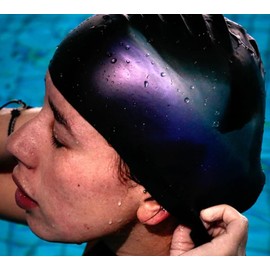 escualo Gorra para Natacion Unisex Modelo Adulto (Silicon) Impermeable, Unitalla, Color Combinada Negra