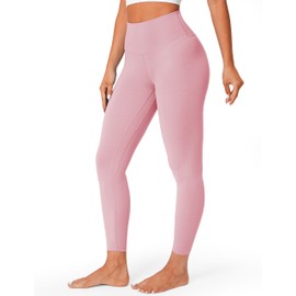BAYDI Leggings for Women Butter Soft Workout Leggings High Waisted Compression Womens Leggings Tummy Control Yoga Pants Pink 25"