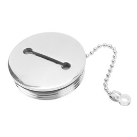 Stainless Steel Polished Boat Fuel Tank Cap, Gas Water Deck Fill Filler Replacement Cap and Chain, Polished Marine Hardware Accessories for Boat Yacht Caravan RV (50MM)