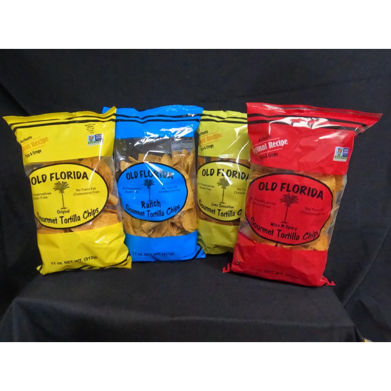 Old Florida Gourmet Tortilla Chips - VARIETY PACK OF FOUR