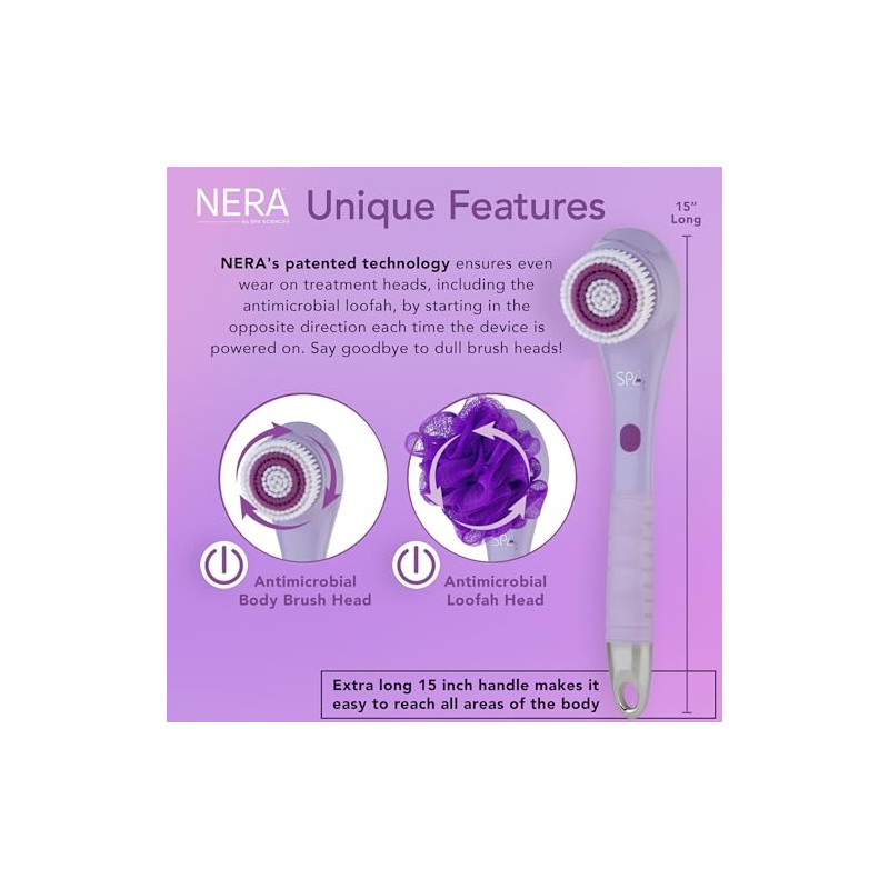 Spa Sciences Nera Cepillo Corporal Ducha Baño Exfoliación Limpieza Profunda