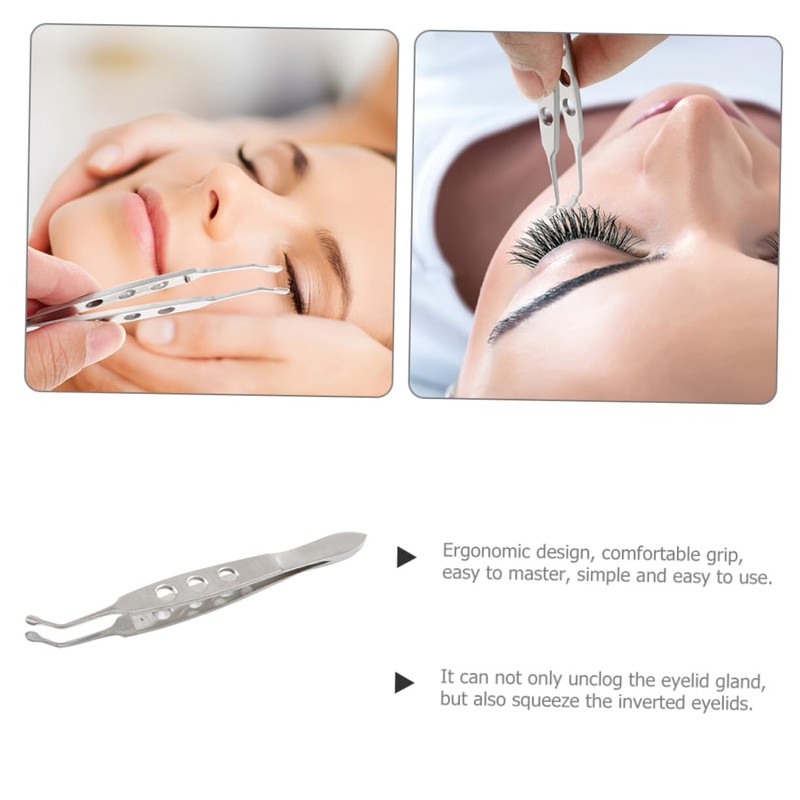IWOWHERO Mcobeauty Angled Remover Eyelid Tweezer Meibomian Gland Expressor for