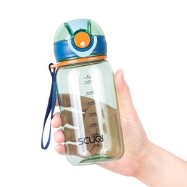 Louis Donné Kids Water Bottle For School or Travel, 14oz/ 420ml Durable Plastic Water Bottle With Pop-Up Spout Cover, BPA FREE Tritan & Leak Proof & Safety Lock & Carry Handle