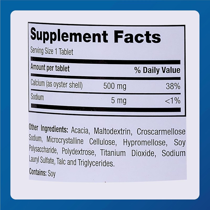 Major Oyster Shell Calcium 500 mg - Daily Calcium Supplement