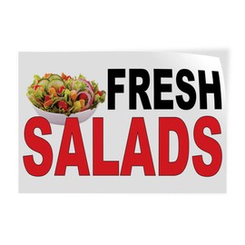 Decal Stickers Multiple Sizes Fresh Salads Black Red Bar Restaurant Food Truck Industrial Vinyl Safety Sign Label Restaurant & Food 14x10Inches