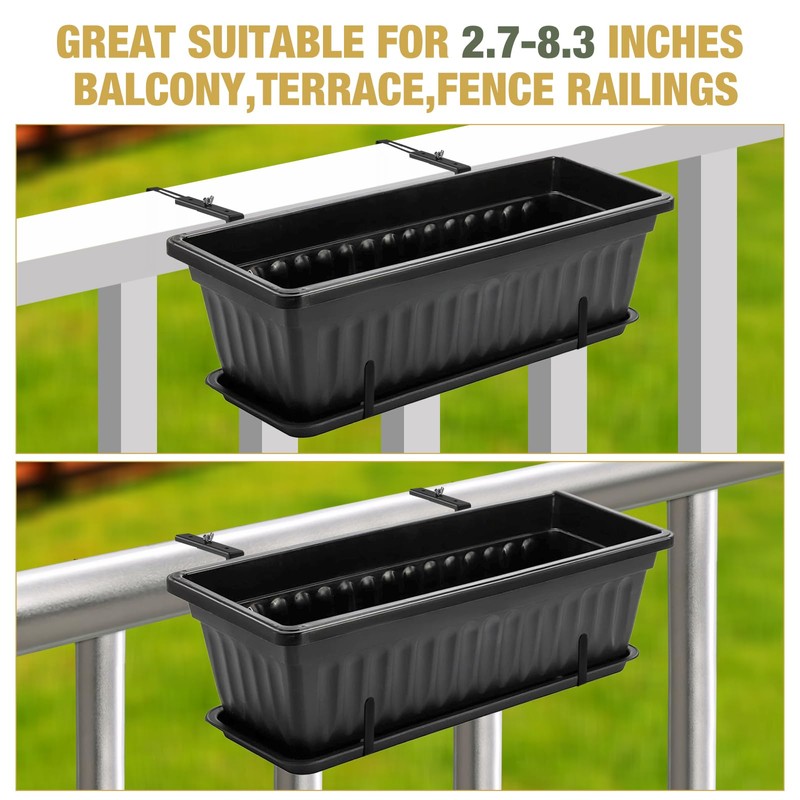 XZWMY 4-Pack Window Box Brackets,Adjustable Planter Box Brackets, Heavy Duty
