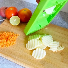 ProTech Vegetable Slicer Potato Slicer Grater Cutter Chopper, Multipurpose Shreds Fruits & Vegetables Chopper, 4 Interchangeable Sharp Stainless Steel Blades, Comfortable Handle
