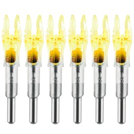 KEAUP 6PCS X Lighted Nocks for Arrows with .204 .233 .244 .246 Inside Diameter with H, S, GT Bushings High-Visibility LED Arrow Nocks, ON/Off Switch Included
