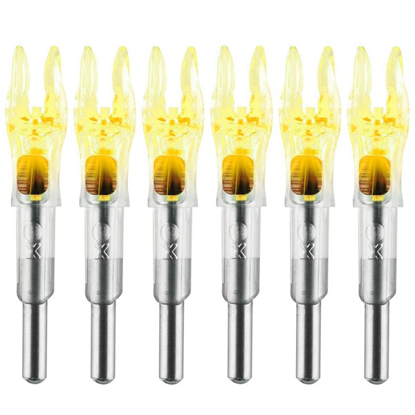KEAUP 6PCS X Lighted Nocks for Arrows with .204 .233