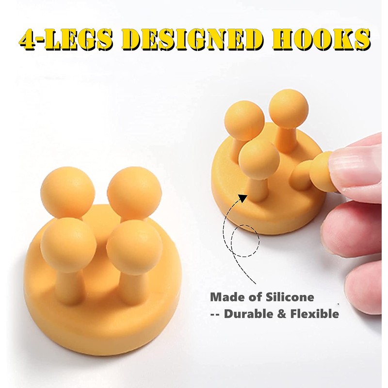 Defrko Silicone Toothbrush Holders - 6 Pcs Razor Hooks Adhesive