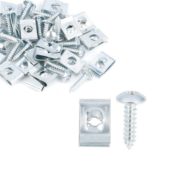 A ABSOPRO 20 Sets 4,2 x 16 mm Auto-Clips, U-Clip-Schrauben-Sortiment,
