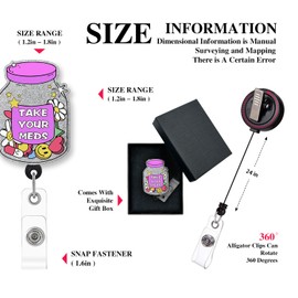 Cusrtyh,Take Your Meds Funny Nurse Nursing Badge Reel Retractable with Alligator Clip, for Nurse Doctor ICU ER Nursing Student Teacher Doctor RN LPN Nursing Work Supplies YXZ116