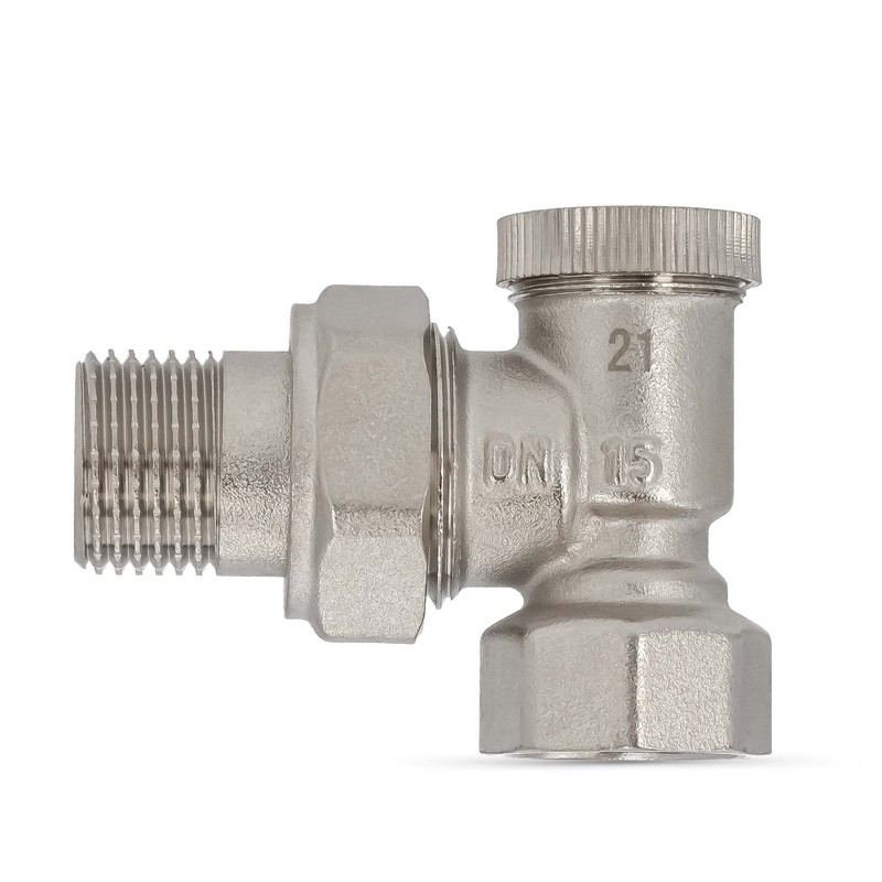 Radiator Return Fitting 1/2 Inch Angled Lock Shield Shut-off Valve