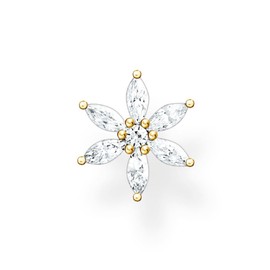 Thomas Sabo Single Stud Earrings Flower 925 Sterling Silver H2196, Sterling Silver, Not applicable