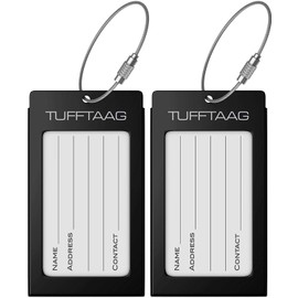 Luggage Tags Business Card Holder by TUFFTAAG - Durable Travel ID Bag Tag in Multiple Color Options, Perfect for Suitcases, Backpacks, and Carry-Ons, Easy Identification, Secure and Stylish