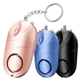 Personal Alarm 3 Pack Qoosea Safe Sound Personal Security Alarm Key Chain Siren 140 dB with LED Light, Emergency Self Defense Safety Alarm for Kids/Women/Elderly/Student
