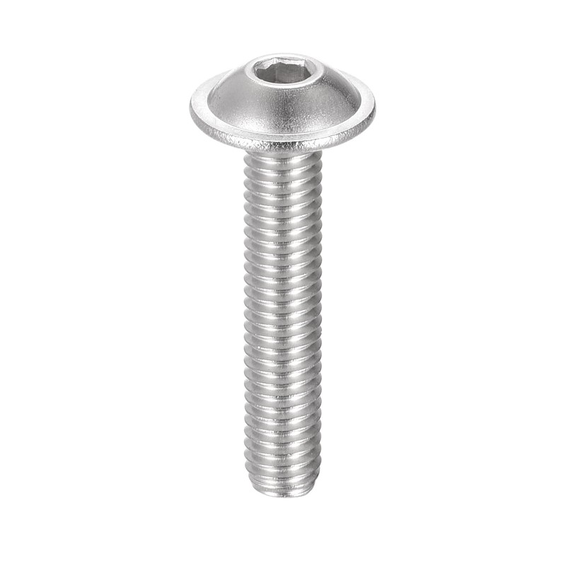 sourcing map Flanged Button Head Socket Cap Screws, M5*25mm Hex