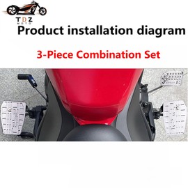 TDZ 𝟐𝟎𝟏𝟕-𝟐𝟎𝟐𝟒 Chrome Wide Foot Pegs Pedals Rest Footpegs Pads + Brake pedal for Honda Rebel CMX 300 500