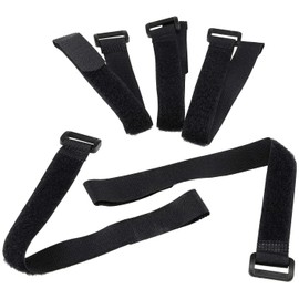 Velcro Cable Ties with Eyelet, 30 cm Long, 2 cm Wide, Safe Storage of Cables and Cables, Pack of 5, Black