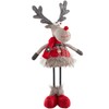 WeRChristmas Standing Boy Reindeer Figurine with Soft Legs, Multi-Colour, 30cm