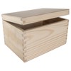 WooDeeDoo Rectangular Wooden Storage Box with Hinged Lid – 22