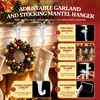 6Pcs Christmas Fireplace Stocking and Garland Hanger Fits 0.87-4.1" Mantle