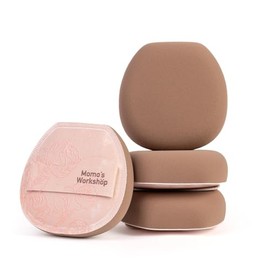momo's workshop Esponja De Maquillaje Rubycell, De Corte Plano, Con Acabado En Piel Sintética Brillante, Ideal Para Bases Líquidas O Ligeras. Esponja Cosmética De Elasticidad Media, Perfecta Para Viaj