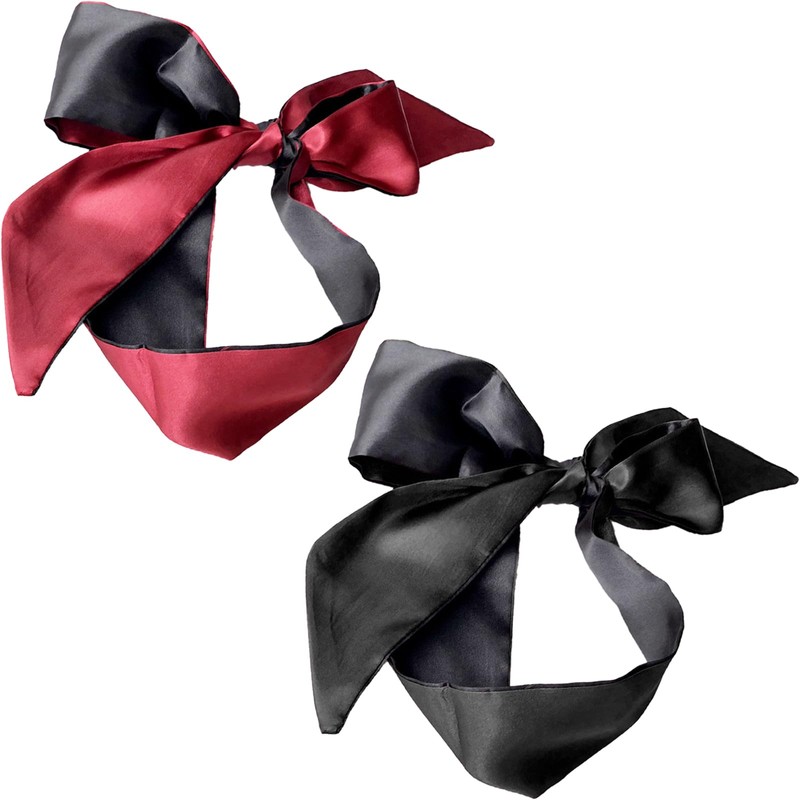 2Pcs Silk Satin Eye Mask, Satin Silk Eye Covers Blindfold