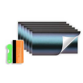 Free Tool Kit 6pcs 4"x6" Compatible with GMC Emblem Overlay Chameleon Matte Purple Teal Vinyl Wrap Kit Sticker Decal Film Overlay Sheet