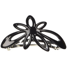Caravan 9639 Stylish Hollow Flower Design Barrette in Classic Black