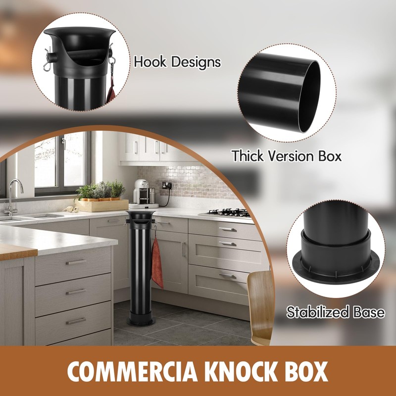 Nisorpa Coffee Knock Box,Commercial Floor-Standing Coffee Grounds Knock Box with