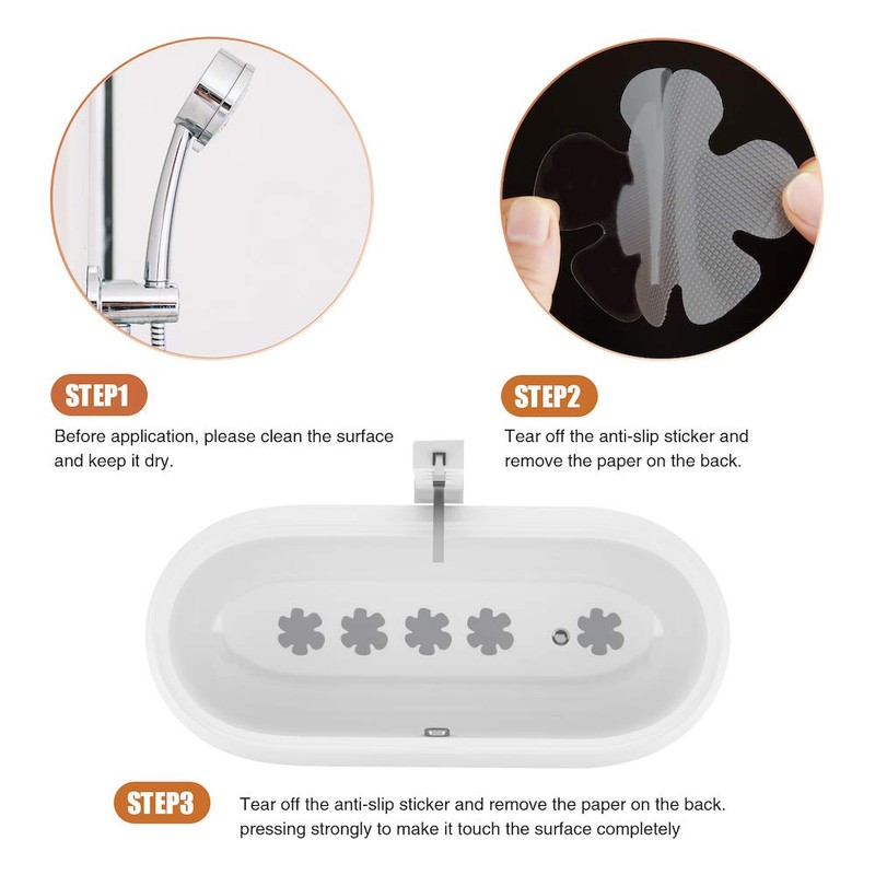 Secopad Bathtub Stickers Non-Slip, 24PCS Safety Shower Treads Adhesive Appliques