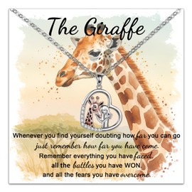 Giraffe Gifts for Women Inspirational Giraffe Necklace Gifts for Women Adults Cute Stuff Animal Accessories Jewelry Birthday Christmas Stocking Stuffers