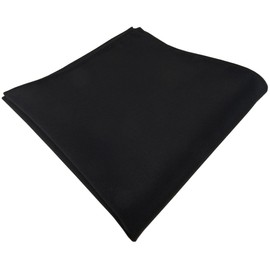 TigerTie Beautiful Woven Pocket Square Black with Very Fine Ribbed Structure - Silk Cloth, black