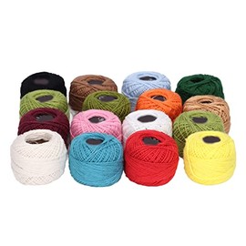 Pssopp 16Pcs Colourful Crochet Yarn Embroidery Thread Cross Stitch Floss Threads for Crochet Sewing Supplies