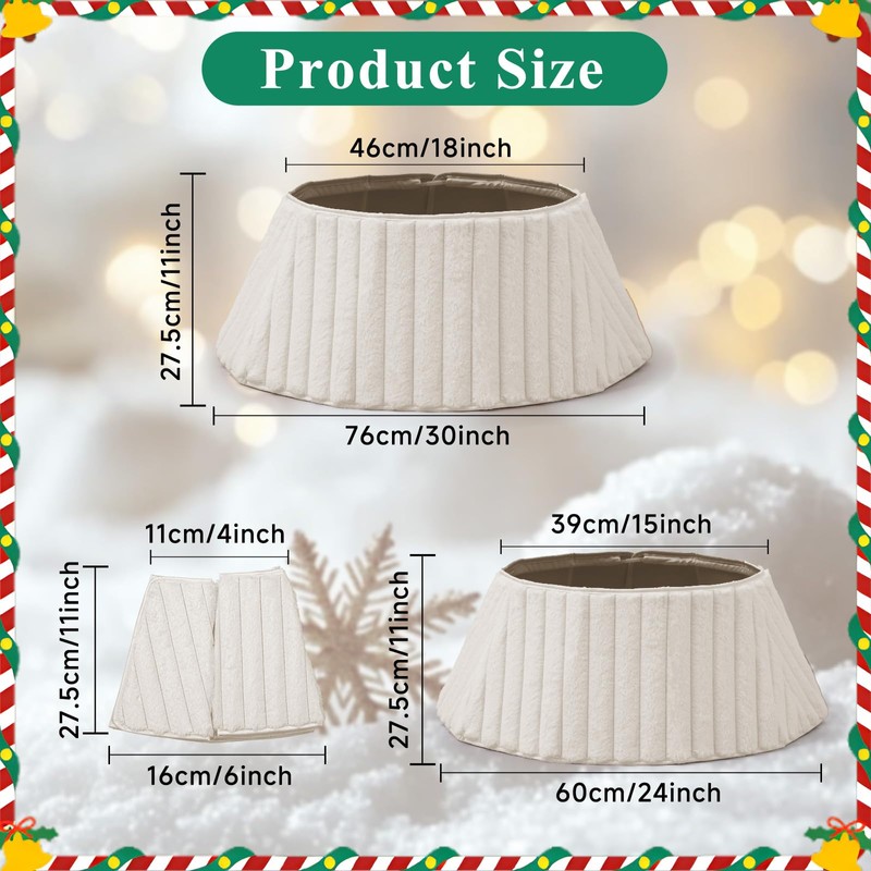 Lanpn 30 Inch Christmas Tree Collar, Plush Tree Collar Tree