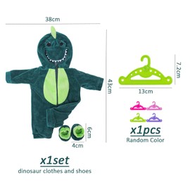 1 Piece Baby Doll Dinosaur Set with 1 Hanger, Perfect Doll Accessories, Suitable for Various 18 Inch Dolls, Uniquely Designed Doll Clothing and Newborn Clothing, Durable