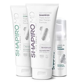 Shapiro MD Hair Growth Experts Kit de cabello natural para cabello más grueso, más lleno y de aspecto más saludable, incluye champú, acondicionador y 
